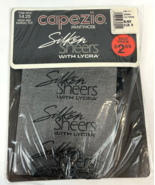 Vintage Pantyhose Capezio Silken Sheers Lycra Black Size B - $13.00