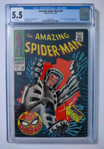 1968 Amazing Spider-Man 58 CGC 5.5, Silver Age 12 cent cover, Marvel Comics 3/68 - £87.31 GBP
