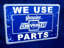 CHEVROLET GENUINE PARTS -*US MADE*- Embossed Sign - Garage Shop Man Cave... - $15.75