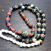 Lotto misto vintage Pumtek e Chevron perle di vetro perline collana regalo - $1,128.13 MXN