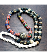 Lotto misto vintage Pumtek e Chevron perle di vetro perline collana regalo - $1,104.35 MXN