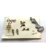 Vintage Golf Pins Earrings Cozme International Sports Collection USA angels - £9.29 GBP