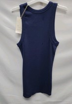 Women's XS Slim Fit Ribbed High Neck Tank Top - A New Day Navy  image 3