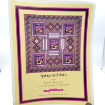Vintage Quilt Patterns, Springmaid Fabrics Pansy Passion - $8.80