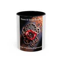 Mechanical Red Rose Gears Mug Steampunk Roman Clock Bronze 11oz 15oz - $18.79+