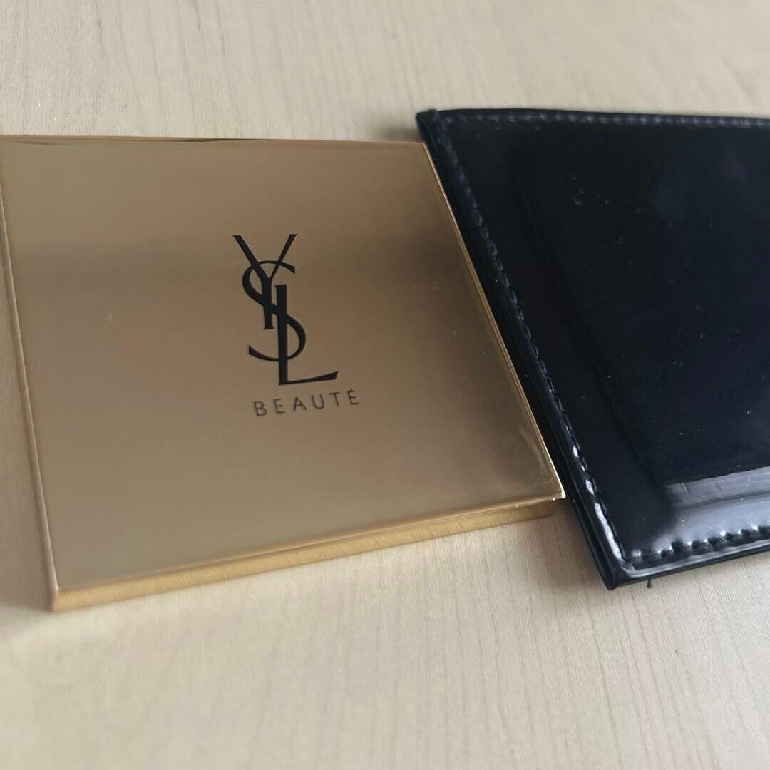 YVES SAINT LAURENT YSL hand mirror compact novelty gold logo 7cm x 7cm vip gift - $44.22