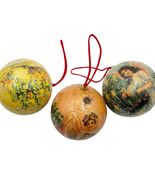 Vintage Victorian Angels Christmas Ornaments Lot 3 Decoupage Balls 3 Inc... - $14.47 CAD