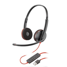 Poly Plantronics Blackwire 3220 Stereo Headset Wired On the Ear Headphones USB - $26.97