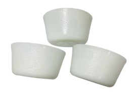 Vintage Lot of 3 Glasbake White Glass Baking Custard Ramekin Cups Textured - $10.66