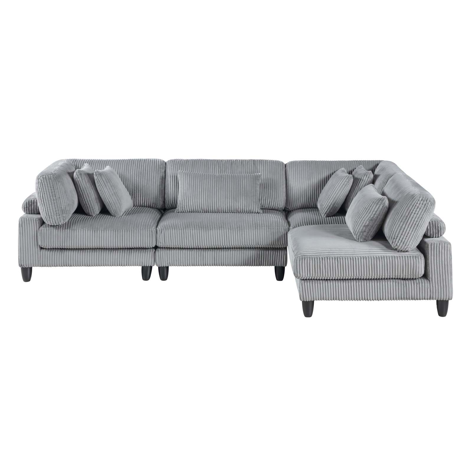 Gray Corduroy Modular Sectional Sofa Set Item image 3
