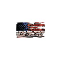 Large 7&quot; x 14&quot; - We The People with US Flag Vinyl Decal for Cars Trucks - £10.13 GBP