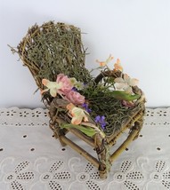 Woven wood miniature doll chair, large miniature primitive fairy twig chair - £20.67 GBP
