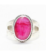 925 Sterling Silver Natural Ruby Ring Handmade Birthstone Jewelry Christ... - £35.86 GBP