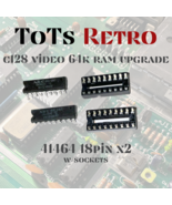 Commodore 128 Slim 64k Video Ram Upgrade 41464-10 18Pin w/Sockets and TE... - $219.21 MXN