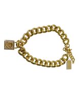 Michael Kors Golden Chunky Padlock Chain-Link with MK Signature Necklace - $6,215.41 MXN