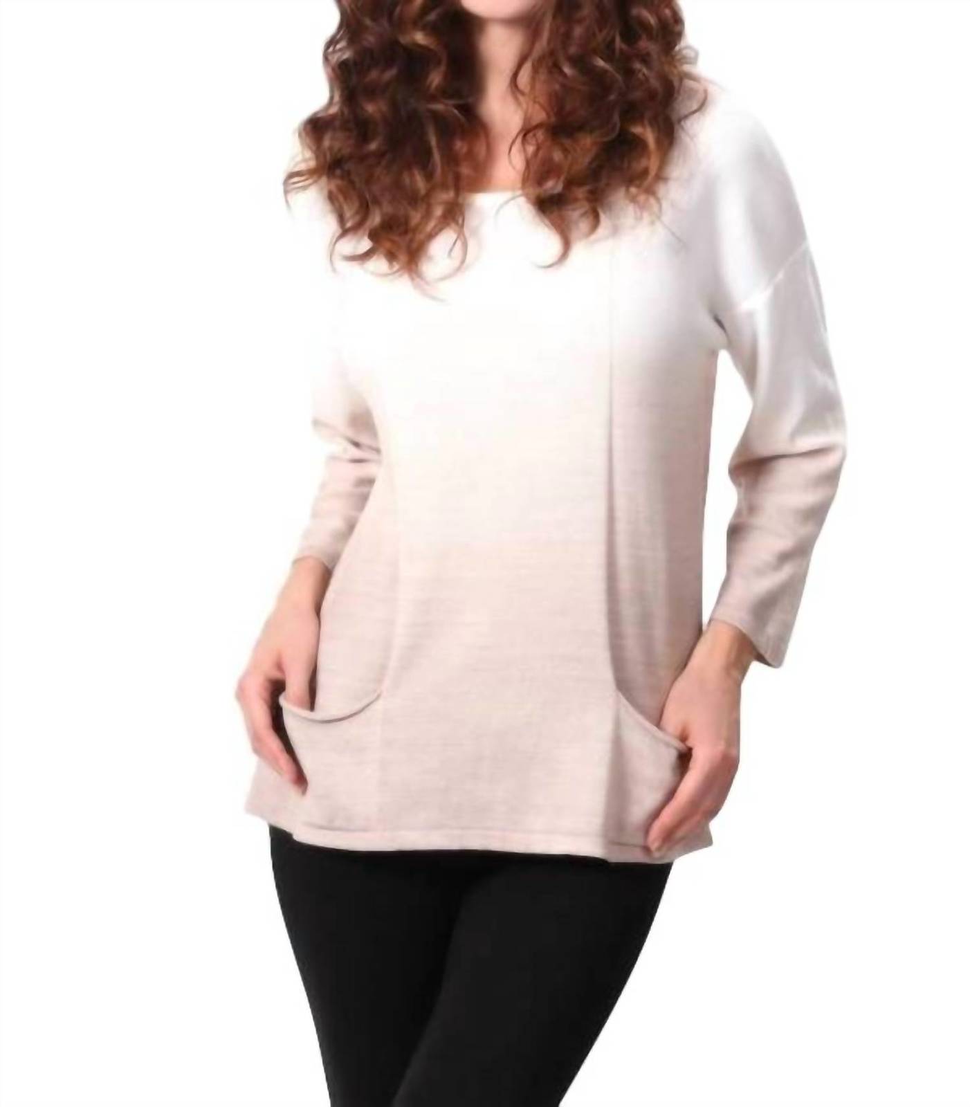 Angel ombre pocket top in Taupe