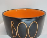 Rae Dunn Halloween BOO 6&quot; Dog Pet Bowl Cat Dog Food Water Black Orange A... - $23.16