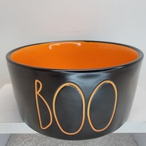 Rae Dunn Halloween BOO 6&quot; Dog Pet Bowl Cat Dog Food Water Black Orange Artisan - £18.30 GBP