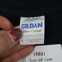 Gildan Shirt Mens S Black Short Sleeve Graphic Print Crew Neck Knit Casual tee - £15.55 GBP