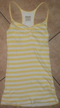 womens tank top mossimo size small racerback yellow stripes nwot - £7.03 GBP