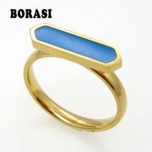 2016 Newest Hot Sell! Classical Style Stainless Steel Enamel Gold Ring! Fashion  - $8.92