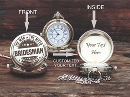 Pocket Watch - Personalized Watch - Gift For Bridesman - Engraved Pocket... - £18.06 GBP+