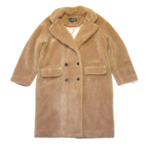 NWT J.Crew Relaxed Topcoat in Teddy Brown Sherpa Blend Furry Cozy Coat Jacket M - £124.56 GBP