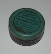 Vintage North Star Antiseptic Wool Fat Metal Sample Tin Round 1.5 Inch H... - £20.44 GBP