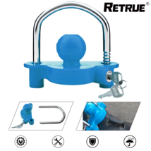 BLUE Trailer Hitch Lock Coupler Ball Tow Lock Anti-theft Lock RV Equipment - £11.93 GBP