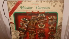 Vintage Mr Christmas Holiday Carousel Electric 8 Horses 21 Songs - £167.94 GBP
