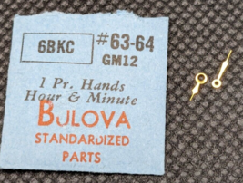 NOS Genuine Bulova 6BKC GM 12 - HR/MIN Watch Hands Set/Pair #63-64 Gold ... - £9.27 GBP