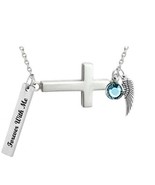 Silver Cross Chain Pendant Ash Urn - Love Charms™ Option - $79.95