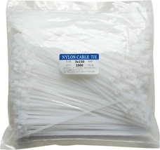 1000 Pcs 6 Inch Cable Zip Ties Heavy Duty, Premium Plastic Wire Ties wit... - $11.73