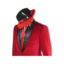 Mens Adolfo Velvet Dinner Jacket Shawl Satin Stage singer 3016J Christmas Red image 3