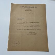 Santa Fe Salvage Company Letter Beaumont Tx 1935  - $30.41