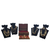 Vintage Jewelry Lot With Jewelry Box Includes Monet Ralph Lauren Charles Klein - £190.35 GBP