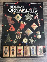 Vintage Leisure Arts Leaflet 107 Holiday Ornament Knit Crochet Cross Stitch 1977 - $6.80