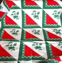 Watermelon Quilt Fabric, Green Border, Springs Industries, Vintage. 3 1/... - $15.75
