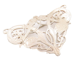 925 Sterling Silver Vintage Brooch Pin Solid Carved Scottish Tain  BP10896 - $117.21