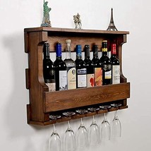 wine rack wall mount shelf rosewood cabinet bar shelves 23 by 18 inches - £249.99 GBP