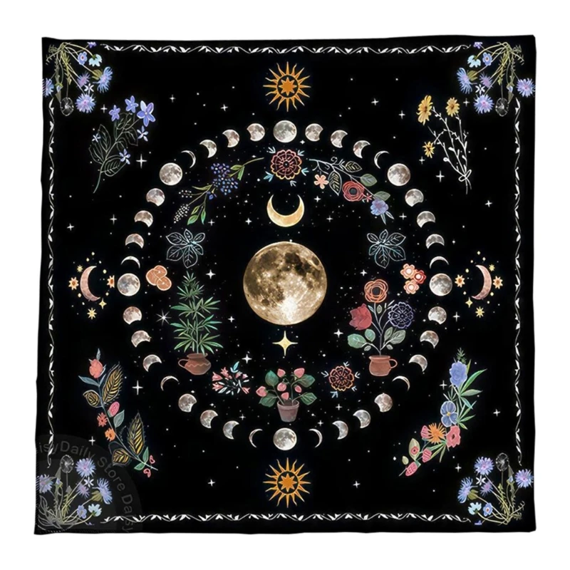 Tarots Tablecloth Rune Divinations Table Cover Astrology Oracles d Game Mat Squa - £83.86 GBP