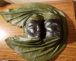 Vintage Leather Handmade Face Mask Sculpture 3-D Wall Hanging Signed - $14.99