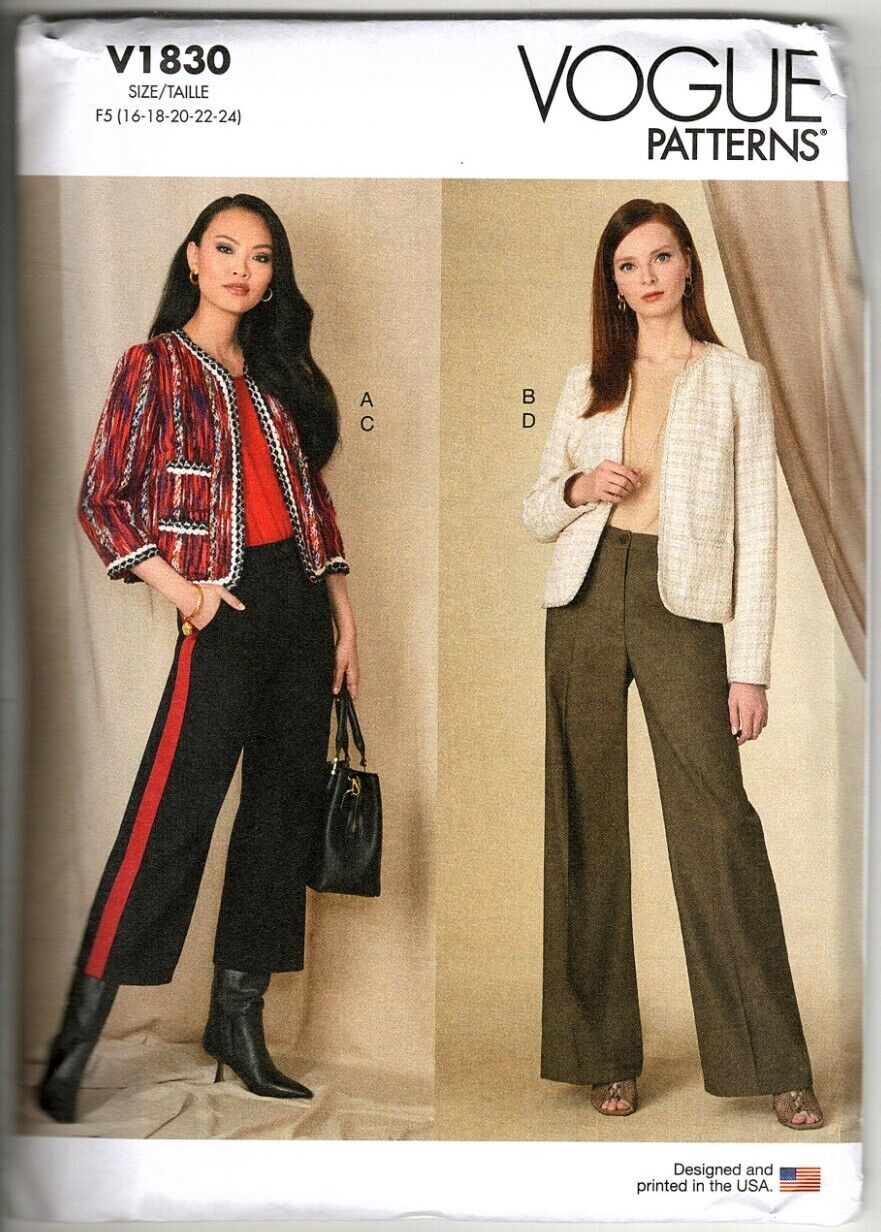 Primary image for Vogue V1830 Misses 16 to 24 Jacket and Pants Uncut Sewing Pattern