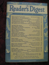 Reader&#39;s Digest March 1943 WWII A. J. Cronin Alexander Woollcott Wendell Willkie - £6.47 GBP