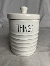 Rae Dunn THINGS Ribbed Jar/Lid Artisan Collection By Magenta 6x4 - £15.77 GBP