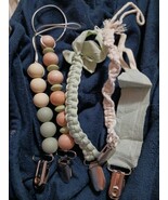 5 piece New Baby Silicone Pacifier Clip, Beechwood Teether Holder, Binky... - $12.08 CAD