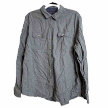 Woolrich Shirt Mens Sz XXL Gray  Long Sleeve Flannel Button Up Pockets Cotton - £13.23 GBP