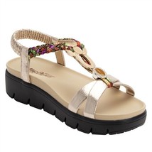 New Alegria Gold Wedge Platform Sandals Size 8 M Size 38 M - £102.40 GBP