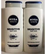 Lot of 2 NIVEA Men SENSITIVE Body Wash Bamboo Extract To Soothe Skin 16.... - €16,25 EUR