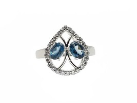 London Blue Topaz Promise Ring For Her Blue Topaz Birthstone Ring 925 Silver - £36.90 GBP